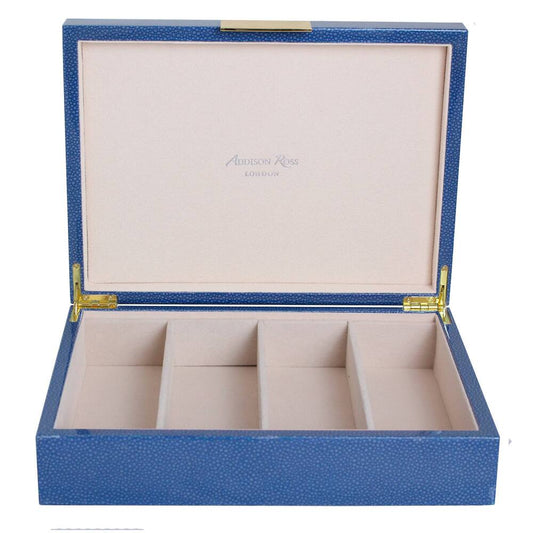 Blue Shagreen Glasses Box: Gold Trim 8"x11" by Addison Ross