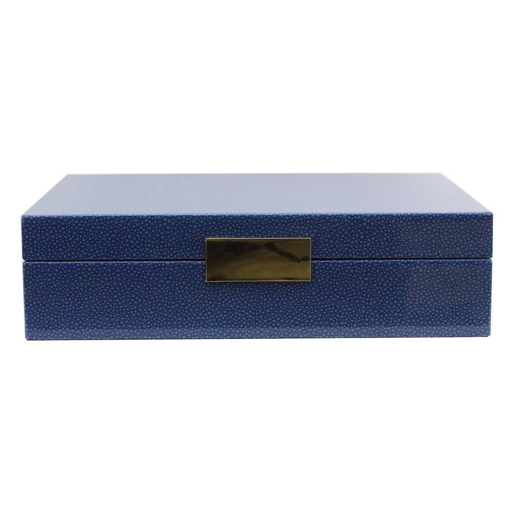 Blue Shagreen Storage Box: Silver Trim 8"x11" by Addison Ross Additional Image-2