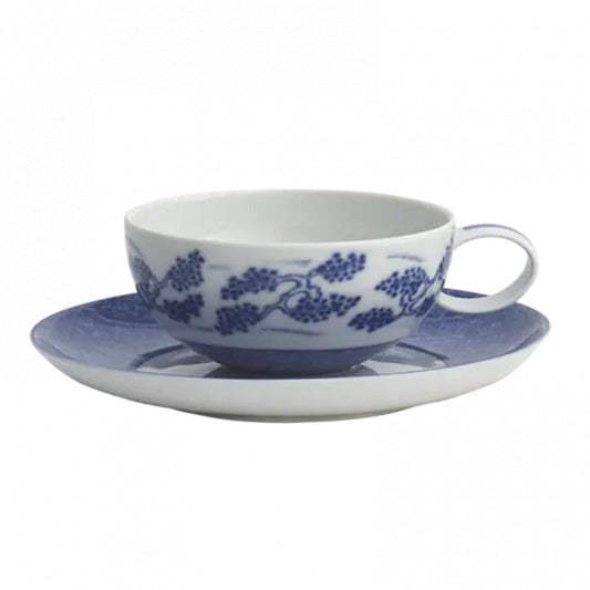 Blue Shou Tea Cup & Saucer by Mottahedeh