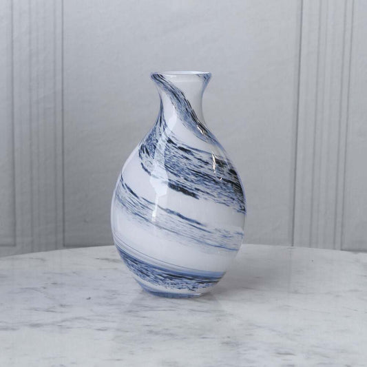 Blue & White Alabaster Tall Vase - Blue & White by Beatriz Ball 