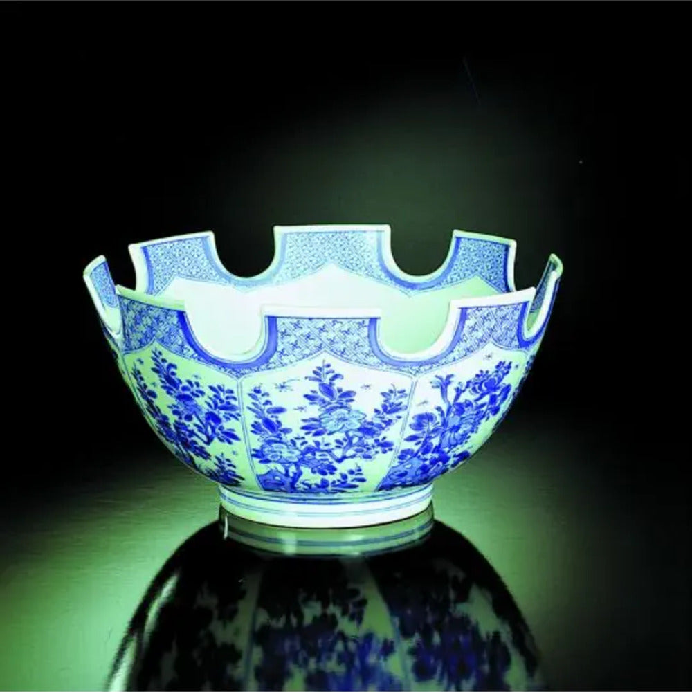 Blue & White Monteith Bowl by Mottahedeh Additional Image -1