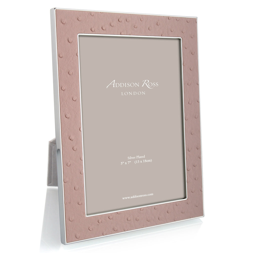 Blush Ostrich & Silver Picture Frame 24mm by Addison Ross