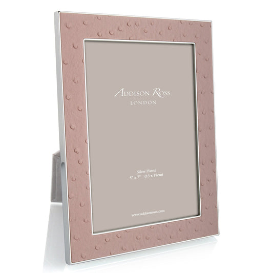 Blush Ostrich & Silver Picture Frame 24mm by Addison Ross