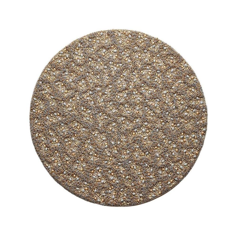 Boucle Placemat in Gold & Silver - Set of 2 by Kim Seybert 