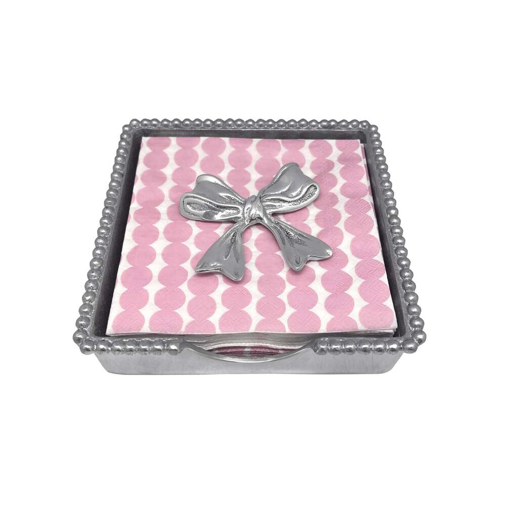 Bow (5204) Beaded Napkin Box Set by Mariposa