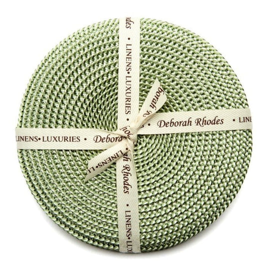 Braided Coasters - Set of 4 - Ivory/Moss by Deborah Rhodes