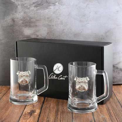 Bulldog Beer Mugs - Set of 2 by Arthur Court Designs 1