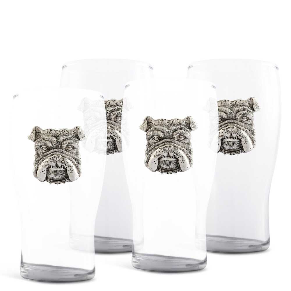 Bulldog Beer Pint Glass - Set of 4 by Arthur Court Designs 3