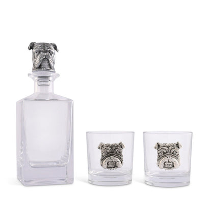 Bulldog Decanter Set with Glass by Arthur Court Designs 3