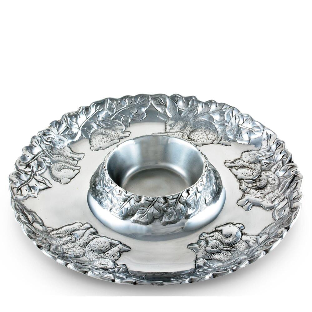 Bunny Chip and Dip Tray by Arthur Court Designs