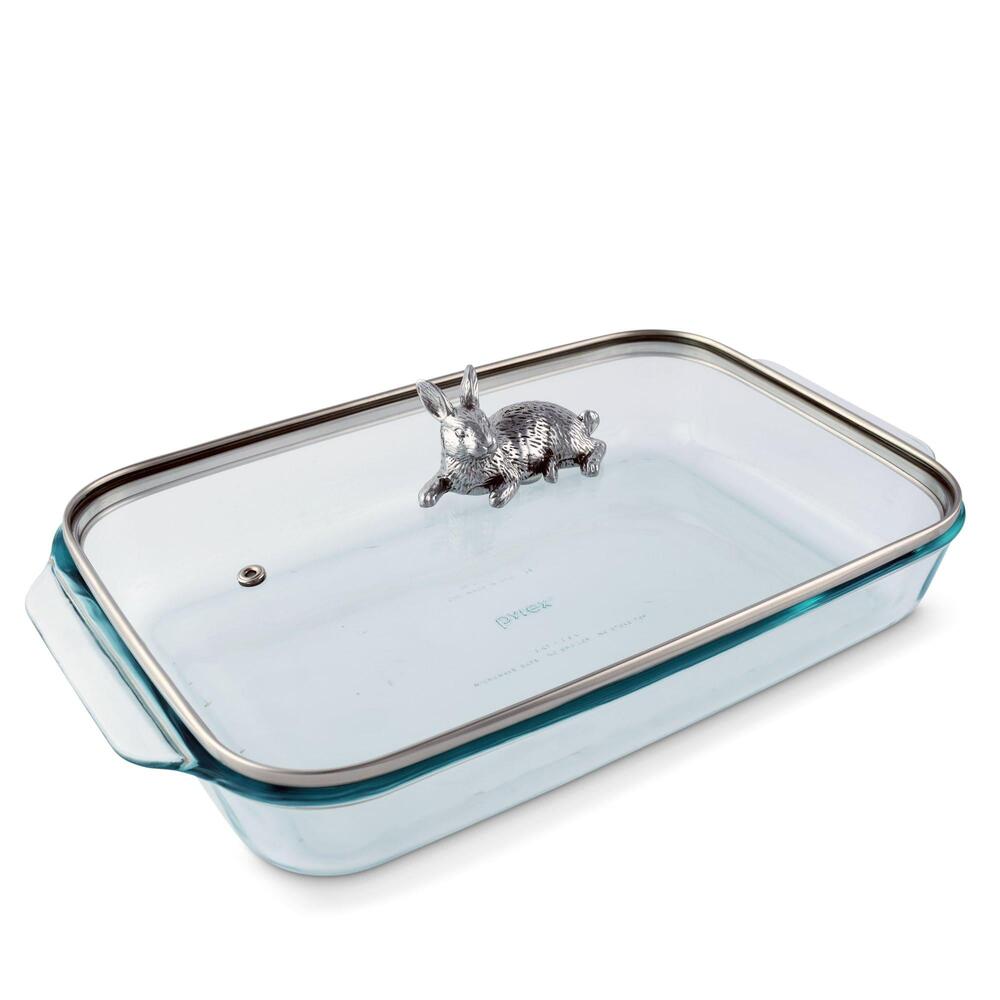 Bunny Lid with Pyrex 3 Quart Baking Dish by Arthur Court Designs