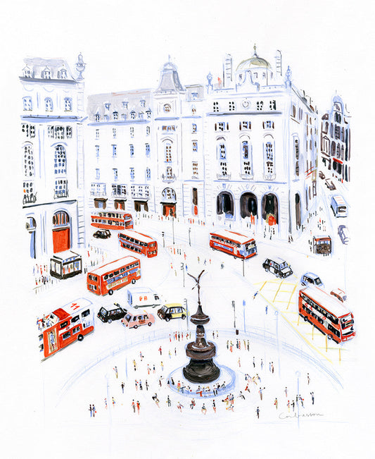 Buses in Piccadilly Circus - Dominique Corbasson by Tiger Flower Studio Additional Image -