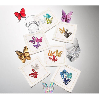 Butterflies Cocktail Napkin in Multi - Set of 6 in a Gift Box by Kim Seybert 1