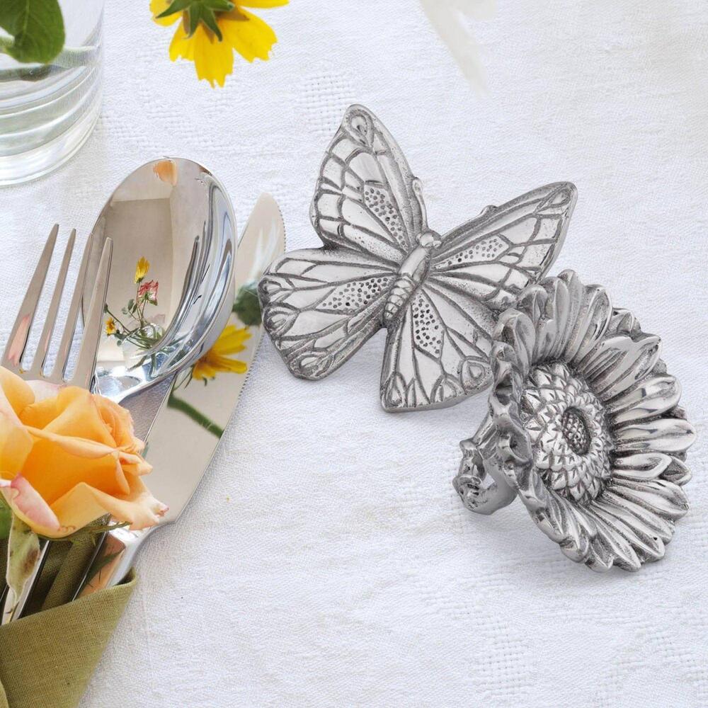 Butterfly and Flower Napkin Rings by Arthur Court Designs 4