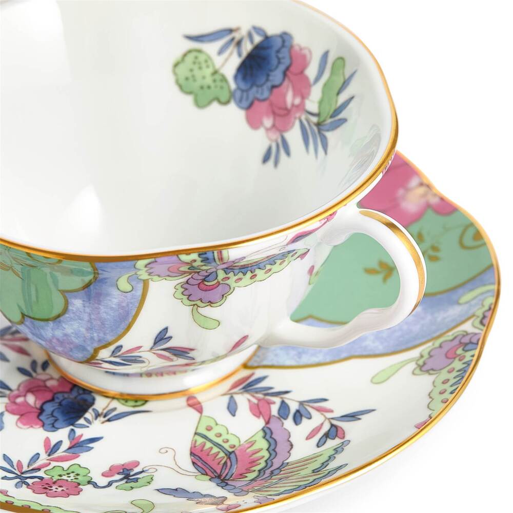 Butterfly Bloom Green Teacup And Saucer by Wedgwood Additional Image - 3