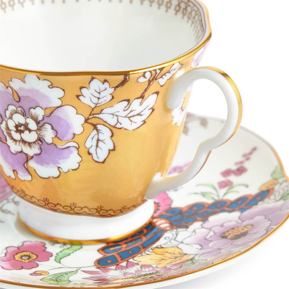 Butterfly Bloom Yellow Teacup And Saucer by Wedgwood Additional Image - 3