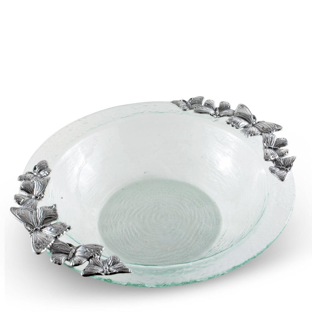 Butterfly Glass Salad Bowl by Arthur Court Designs