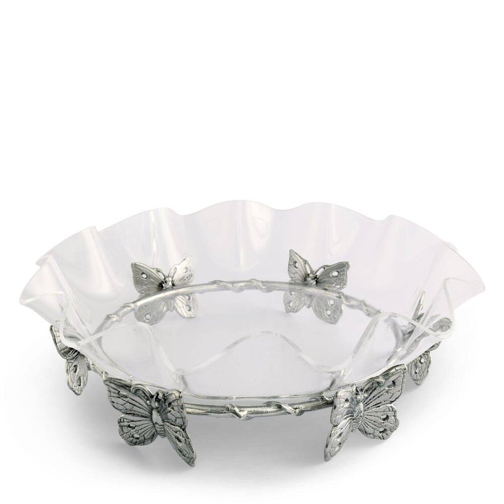 Butterfly Stand Acrylic Bowl 16" by Arthur Court Designs