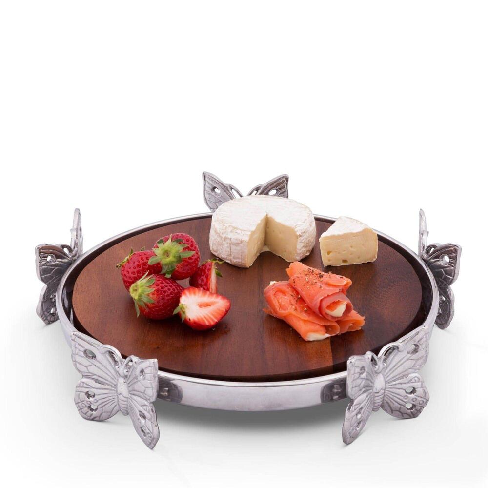 Butterfly Wood Cheese Board by Arthur Court Designs 2