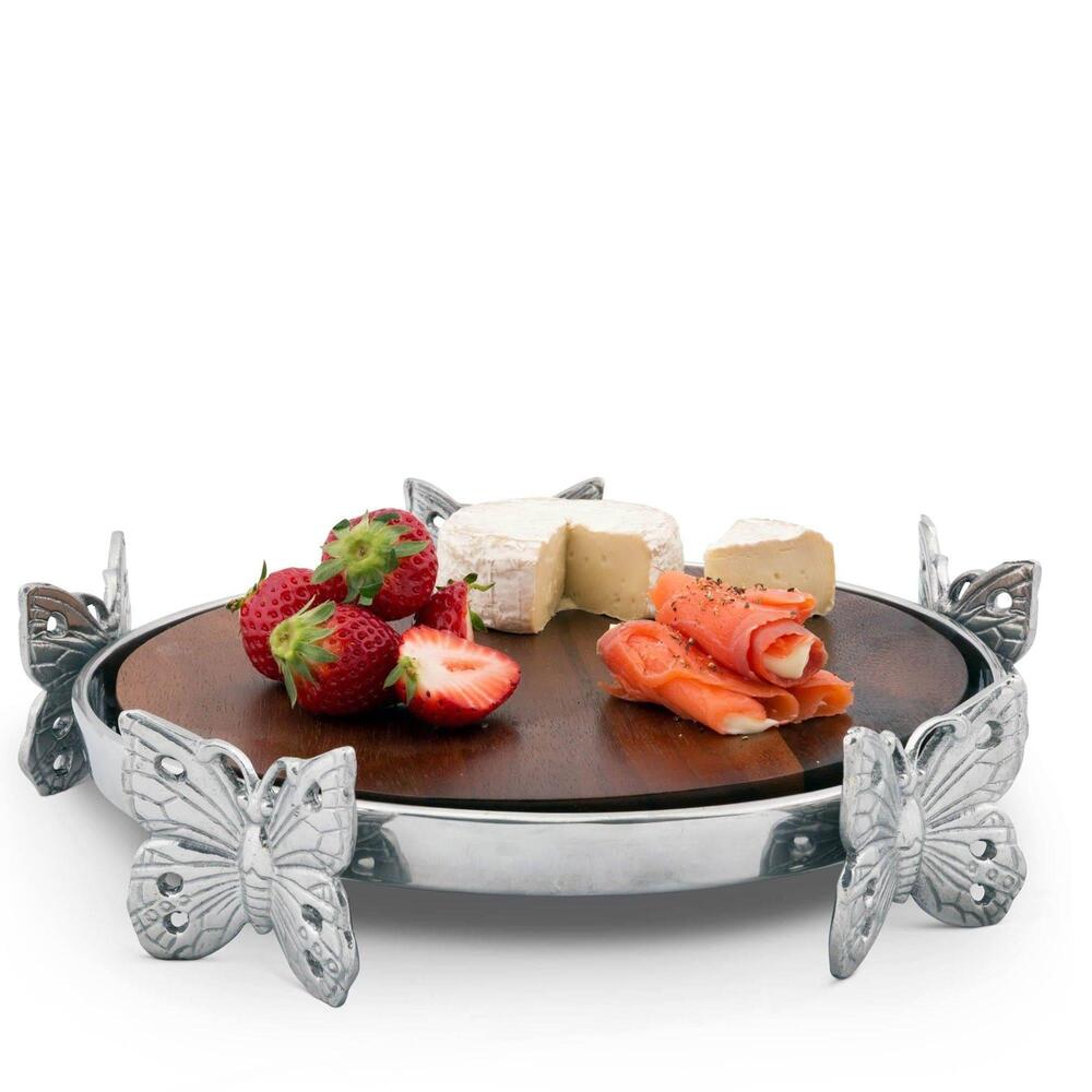 Butterfly Wood Cheese Board by Arthur Court Designs