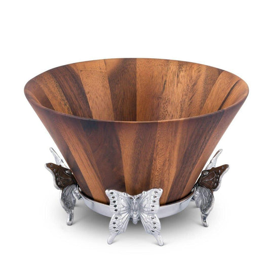 Butterfly Wood Tall Salad Bowl by Arthur Court Designs