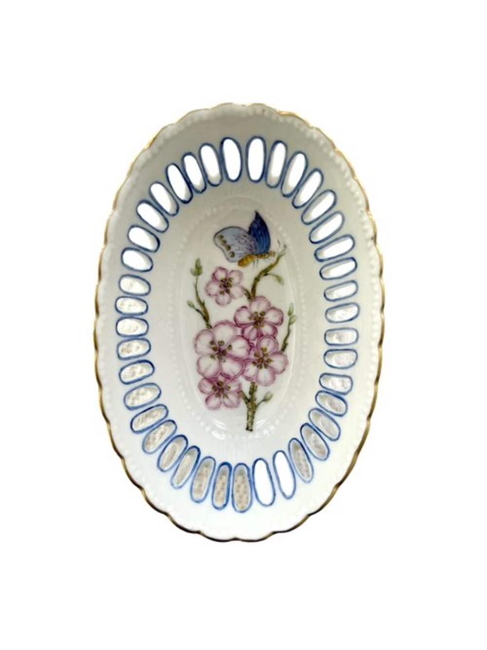 BV13 - Cherry Blossom Oval Pierced Dish by Anna Weatherley