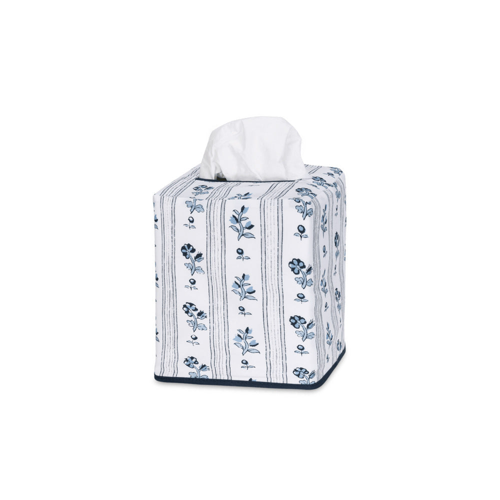 Cabanon Stripe Tissue Box Cover Blue 