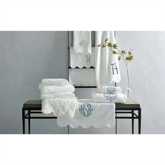 Cairo Quilted Straight Edge White Tub Mat by Matouk