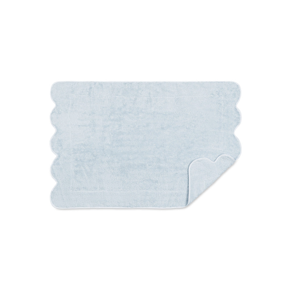 Cairo Scallop Tub Mat Light Blue & White 
