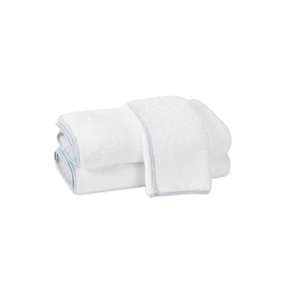 Cairo Spa Towel White & Light Blue 