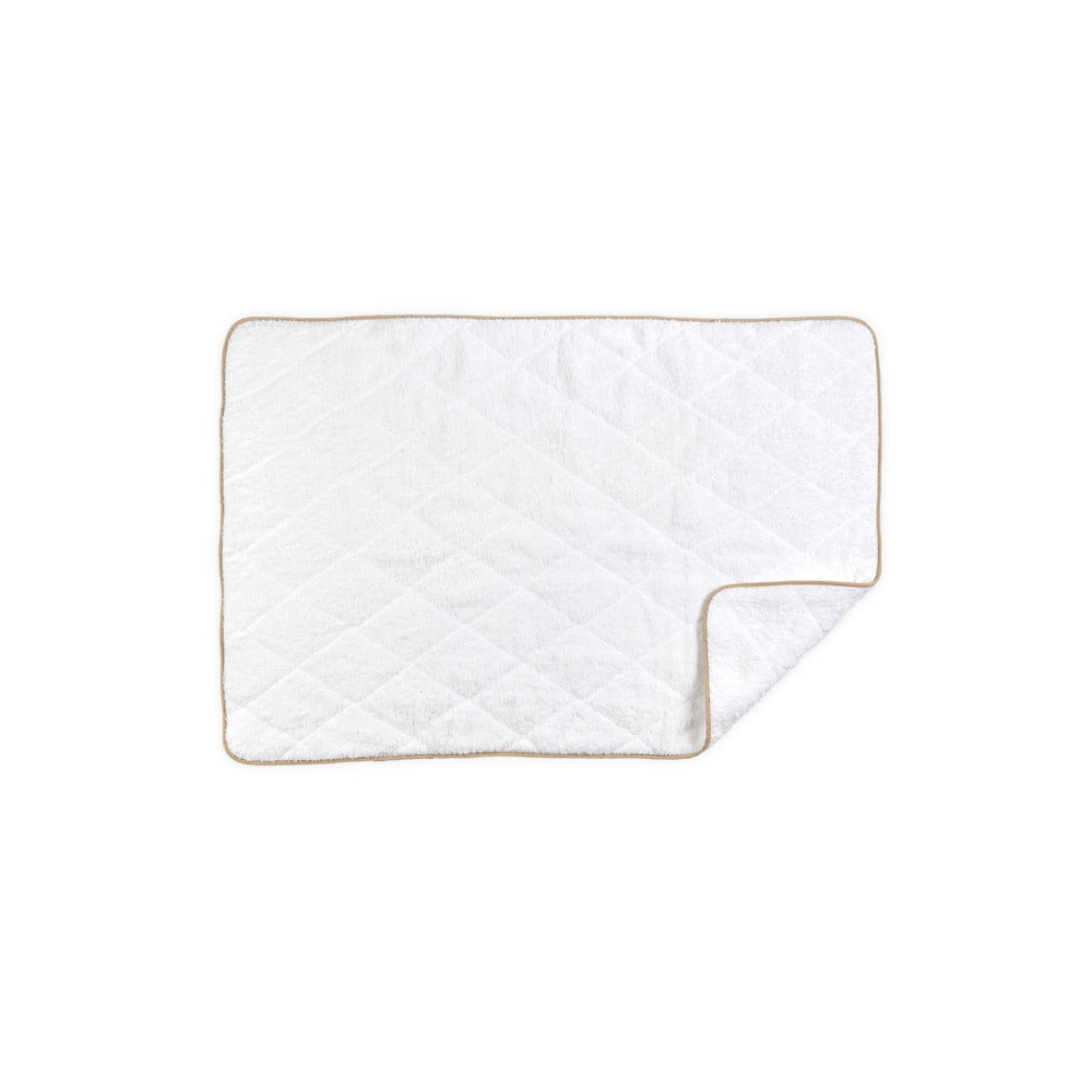 Cairo Tub Mat White & Linen Quilted 