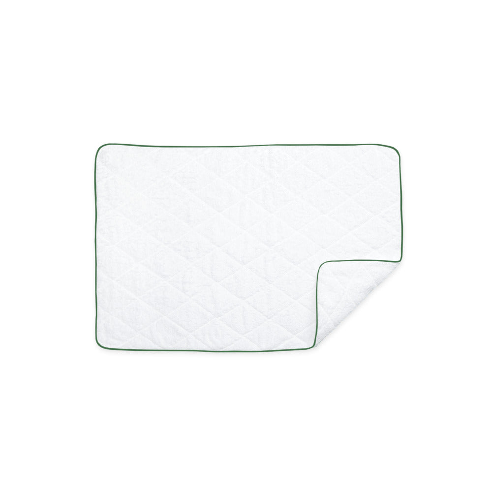Cairo Tub Mat White & Palm Quilted 