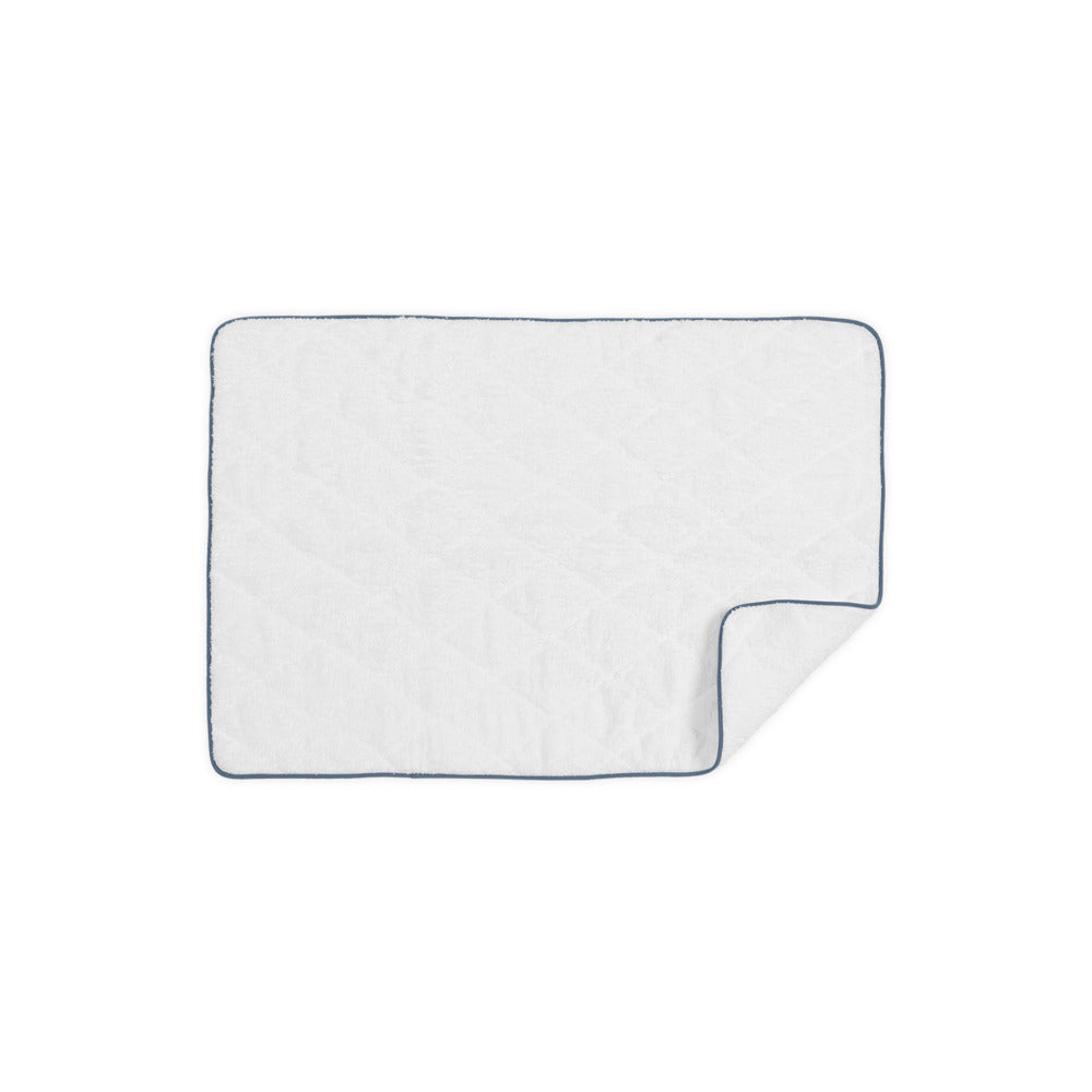 Cairo Tub Mat White & Sea Quilted 