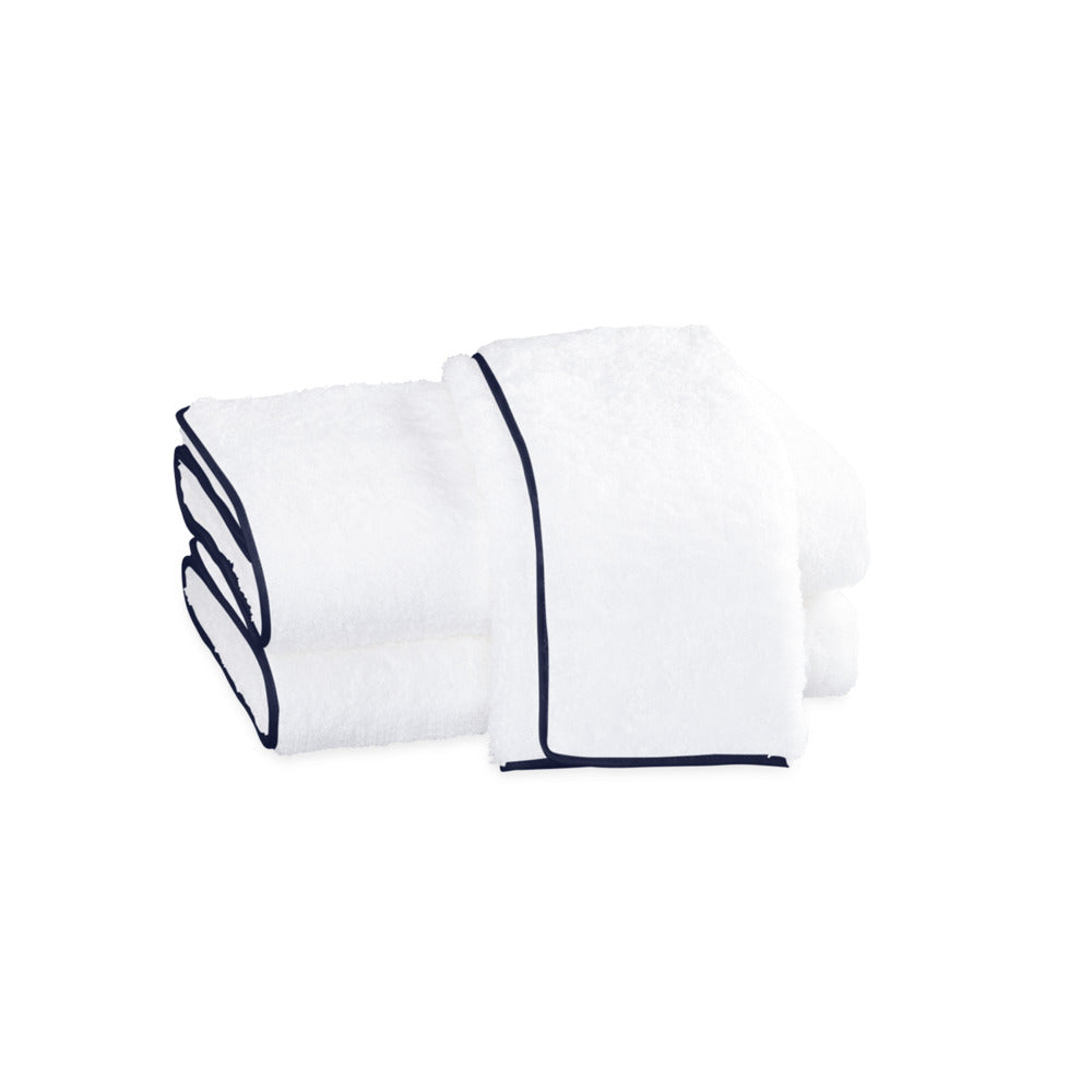 Cairo Wash Cloth White & Navy 