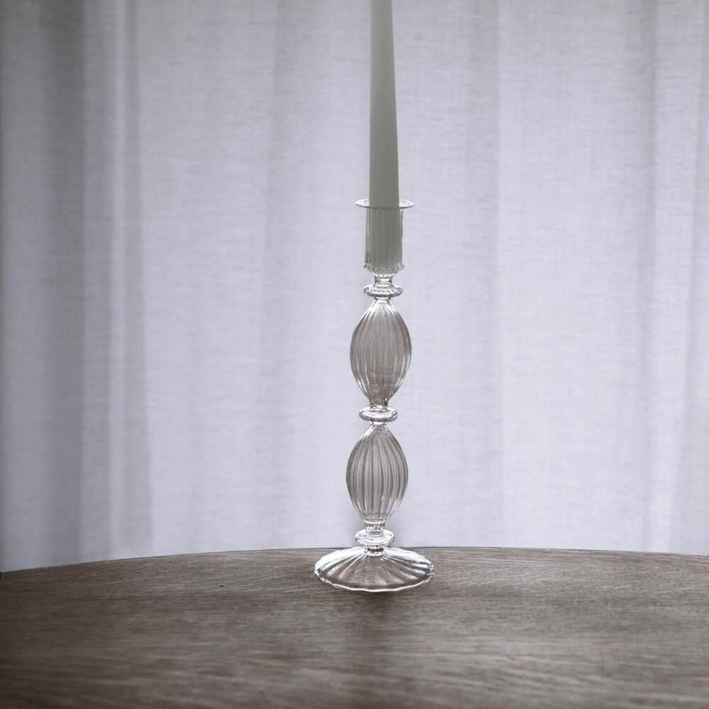 Cambridge Beryl 10" Candlestick Holder Set of 2 - Clear by Beatriz Ball 