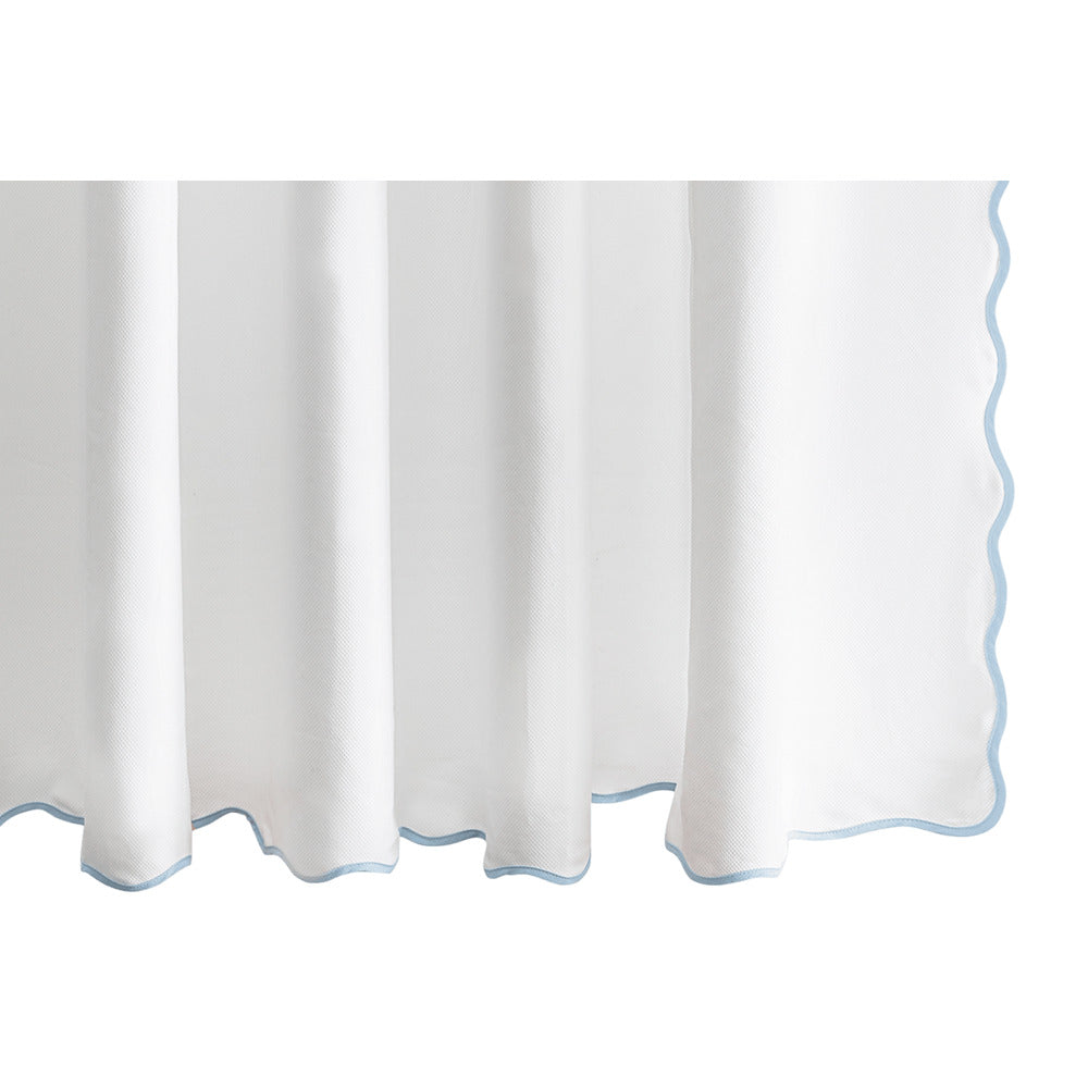 Camilla Pique Scallop 72" W x 72" L Shower Curtain Light Blue 