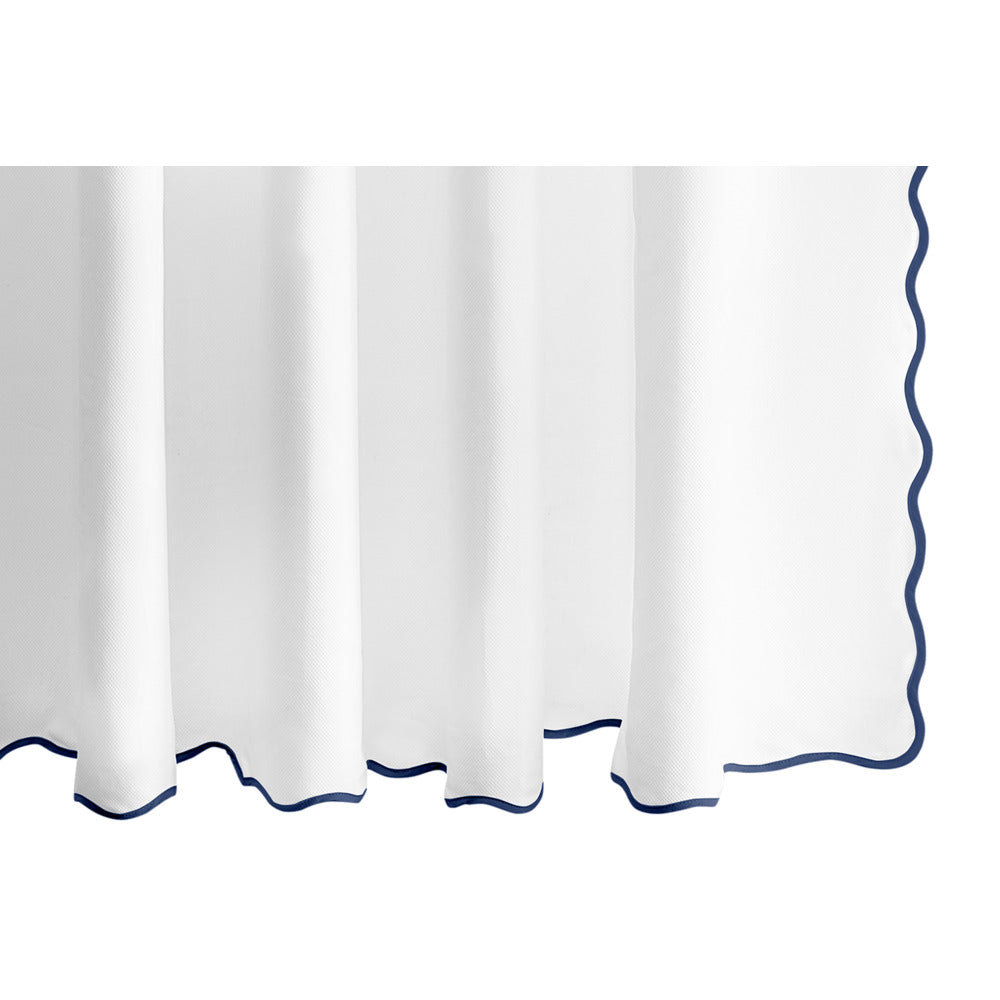 Camilla Pique Scallop 72" W x 72" L Shower Curtain Navy 