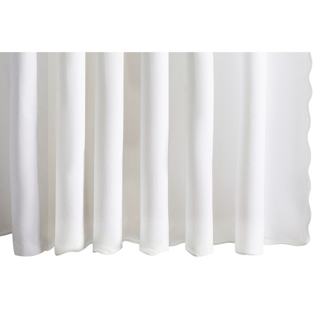 Camilla Pique Scallop 72" W x 72" L Shower Curtain White 