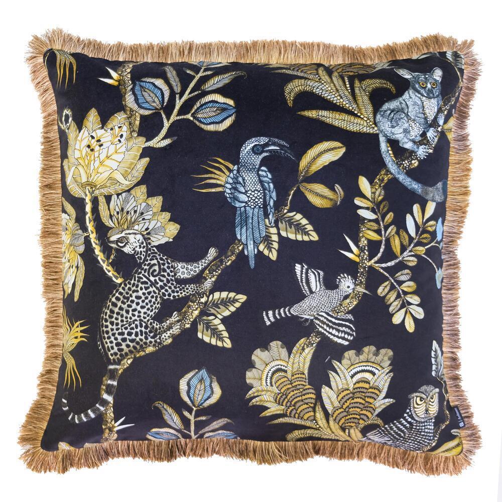 Camp Critters Pillow Velvet with Fringe by Ngala Trading Company Additional Image - 9