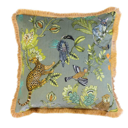 Camp Critters Pillow Velvet with Fringe by Ngala Trading Company Additional Image - 13