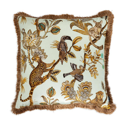 Camp Critters Pillow Velvet with Fringe by Ngala Trading Company