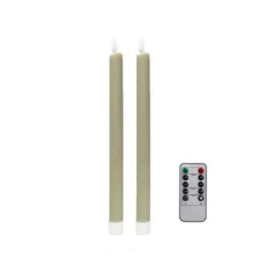 Cappuccino LED Candles - Set of 2 23cm by Addison Ross