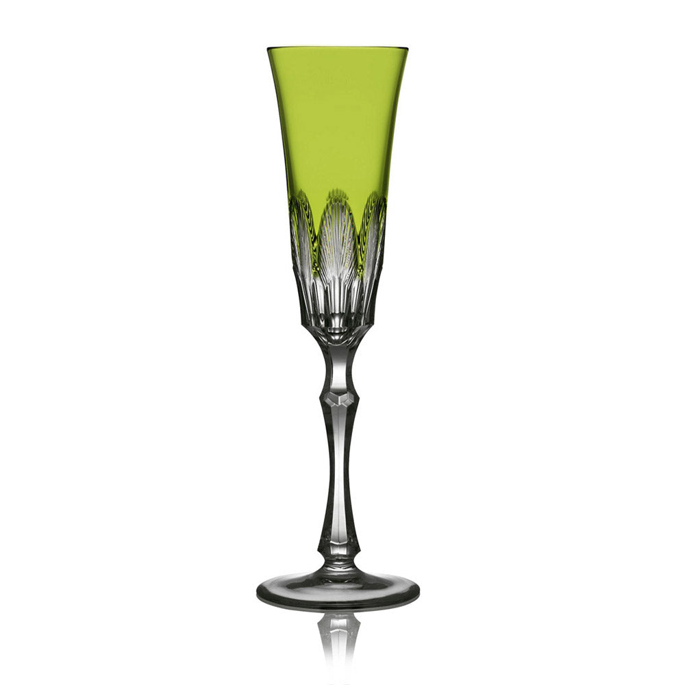 Captiva Yellow-Green Flute by Varga Crystal 