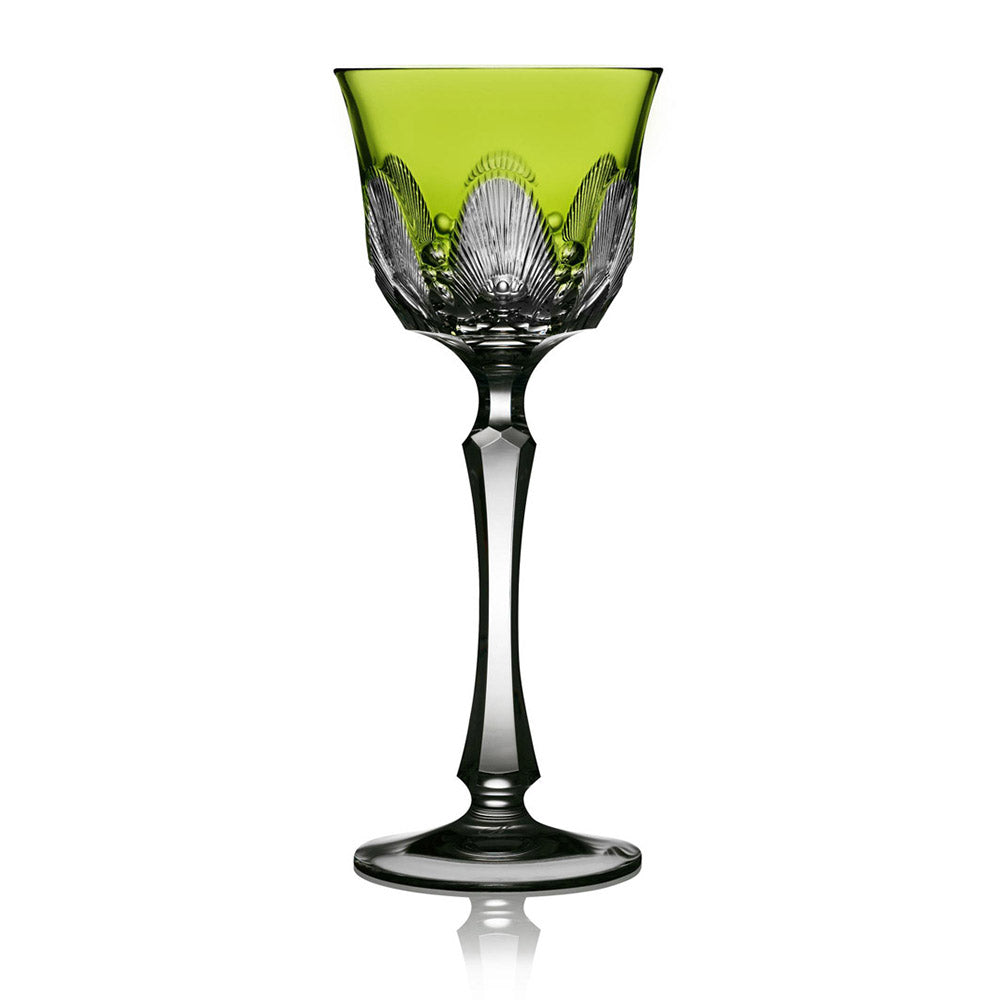 Captiva Yellow-Green Wine Hock by Varga Crystal 