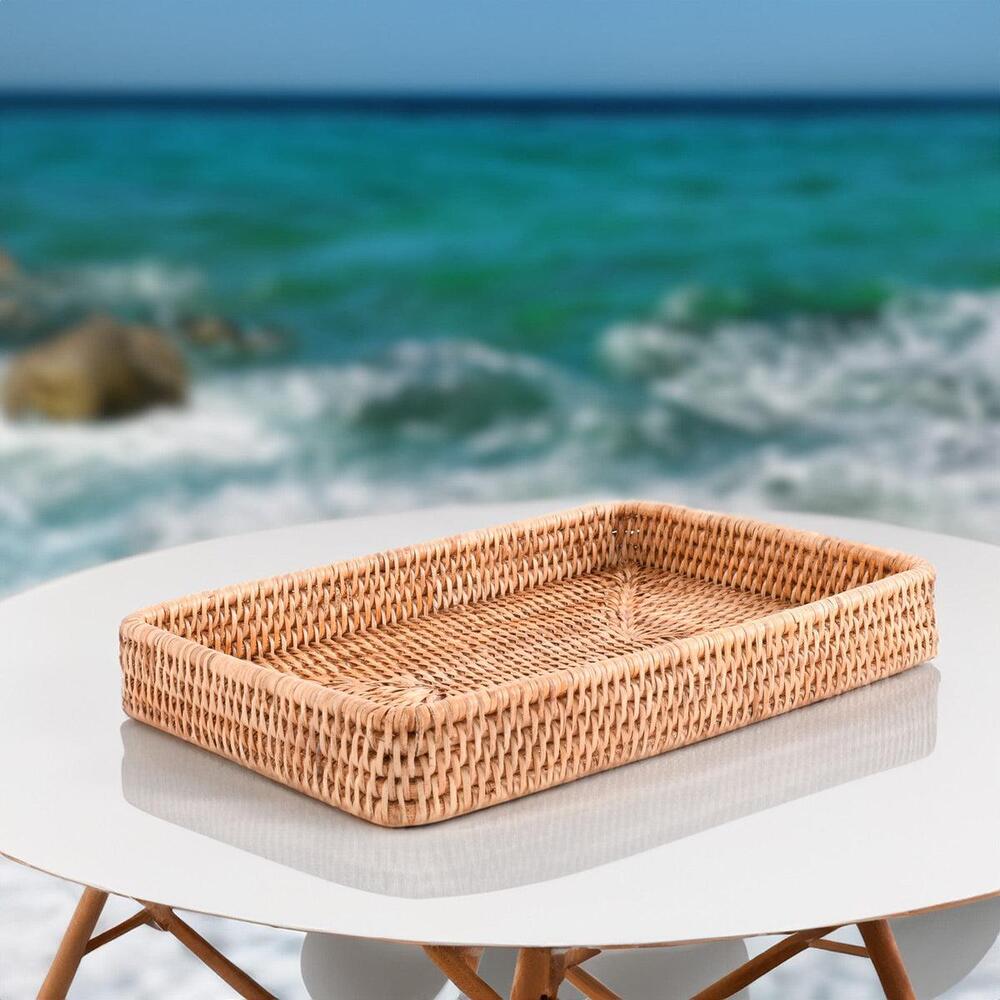 Catchall Tray Hand Woven Wicker Rattan by Vagabond House 5