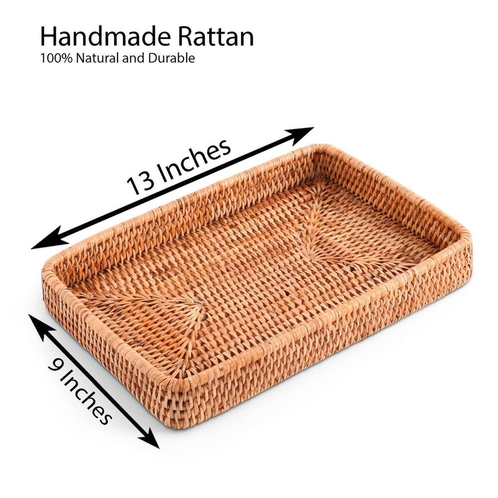 Catchall Tray Hand Woven Wicker Rattan by Vagabond House 6