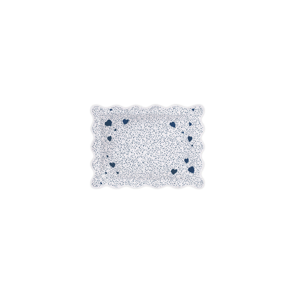 Celine Hearts Mini Pillow Boudoir Prussian Blue 