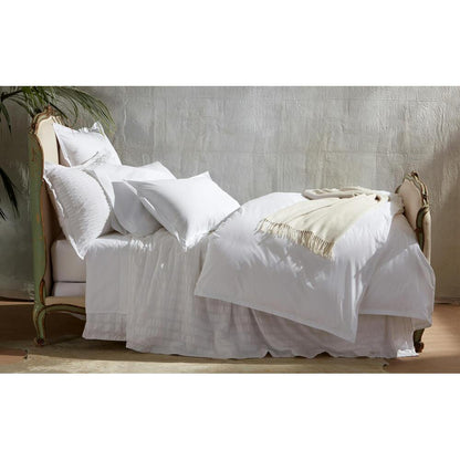 Ceylon Satin Stitch Duvet Cover White 1