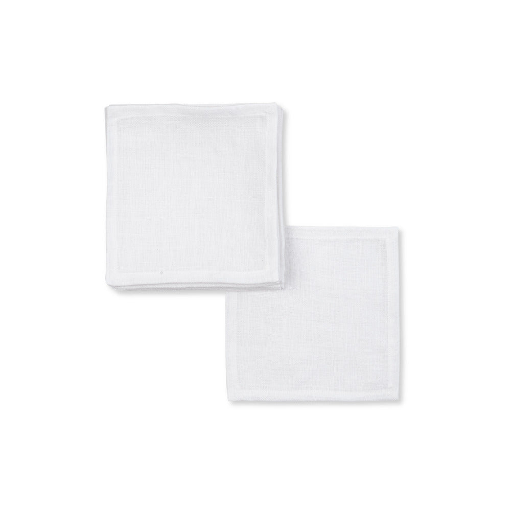 Chamant Cocktail Napkin set of 12 White 