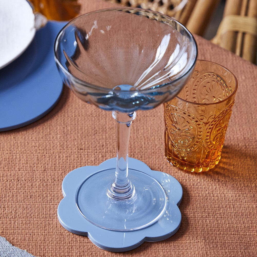 Chambray Blue Coasters - Set of 4 12cm by Addison Ross Additional Image-2